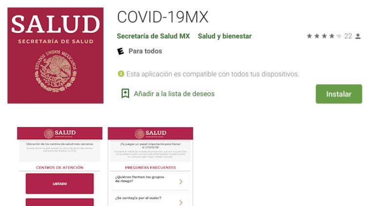 COVID-19MX, app oficial de la Secretaría de Salud del Gobierno Federal Mexicano