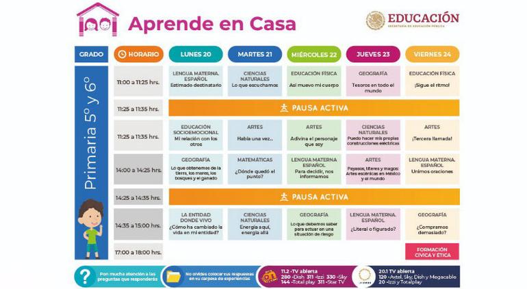 Presenta Sep Programacion Y Horarios De Aprende En Casa Tiempo
