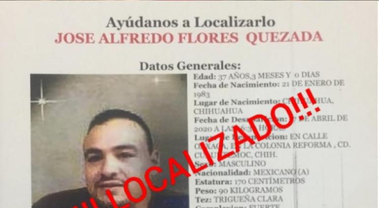 Localizan a José Alfredo Flores Quezada; desapareció en Cuauhtémoc | Puente  Libre