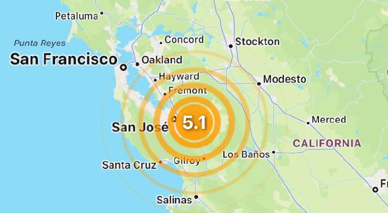 Reportaron Temblor De Magnitud De Grados En California