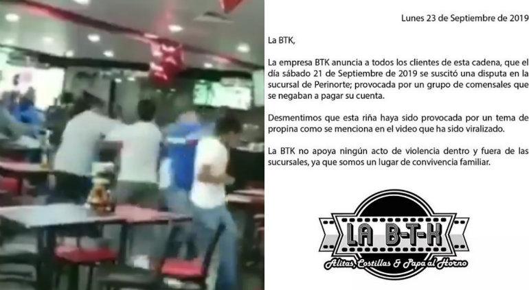 Inician batalla campal para no pagar la cuenta en restaurante (VIDEO) |  Tiempo