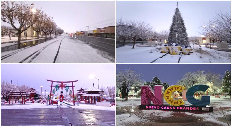 Llegó la nieve! Captan nevada en Nuevo Casas Grandes | Tiempo