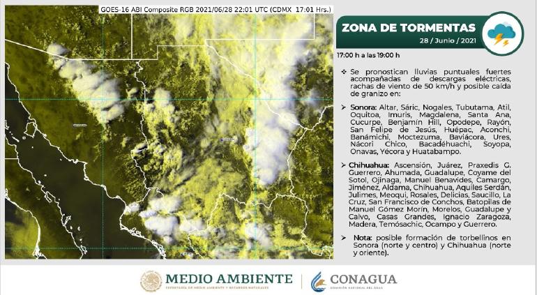 Advierte Conagua tormentas en estos municipios para la tarde - Vimarsana News