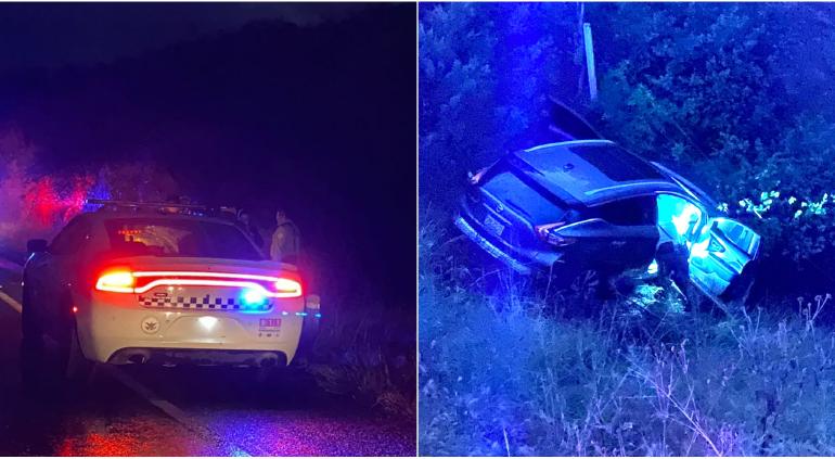 Pierde control y cae a barranco en carretera a Cuauhtémoc; un herido