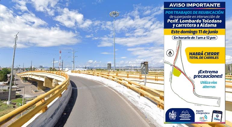 Prepárate: Cierre total de carriles en Toledano y carretera el domingo
