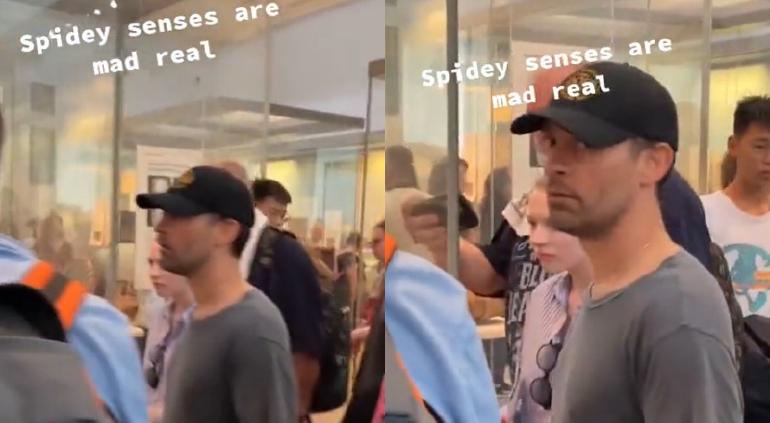 Viralizaron a Tobey Maguire usando su "sentido arácnido" 🎦