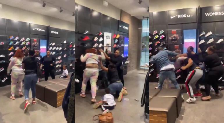 Pertarungan sengit memperebutkan sepatu menjadi viral!  Di toko Amerika 🎦