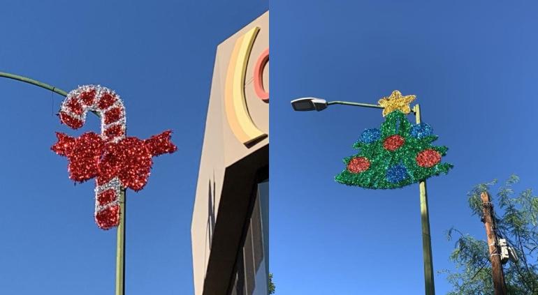 Adelantan Navidad en Hermosillo; ¡colocan adornos en postes!