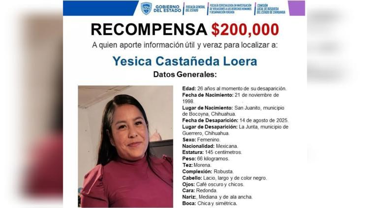 Ofrecen $200,000 por información para localizar a Yesica Castañeda